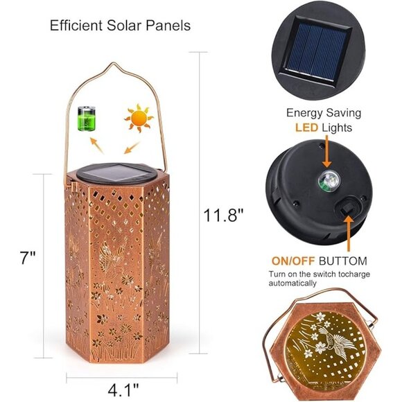 Hummingbird Solar Light Outdoor - Mothers Day Gifts Solar Lantern Outdoor NEW - Picture 2 of 8